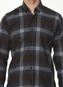 G708 DEWBERRY MEN'S SHIRT-NAVY-BROWN