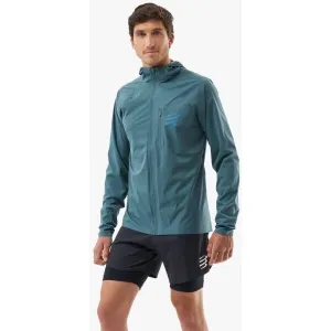 Compressport TEMPEST WATERPROOF JACKET M Pánska bežecká nepremokavá bunda, modrá, veľkosť