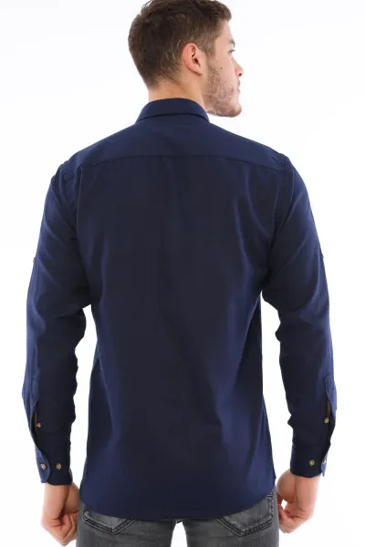 G722 DEWBERRY MEN'S SHIRT-NAVY BLUE