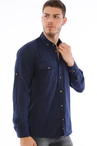 G722 DEWBERRY MEN'S SHIRT-NAVY BLUE