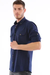 G722 DEWBERRY MEN'S SHIRT-NAVY BLUE
