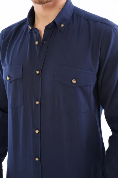 G722 DEWBERRY MEN'S SHIRT-NAVY BLUE