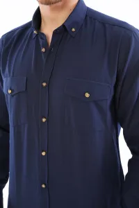 G722 DEWBERRY MEN'S SHIRT-NAVY BLUE