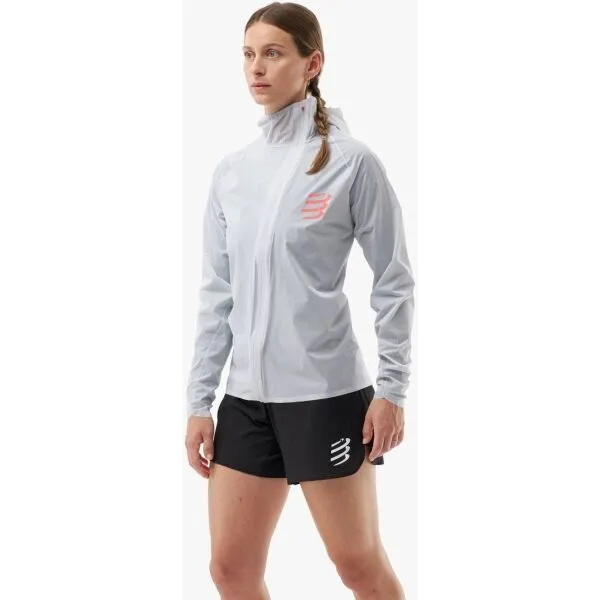 Compressport HURRICANE WATERPROOF 10/10 JACKET W Dámska bežecká nepremokavá bunda, sivá, veľkosť