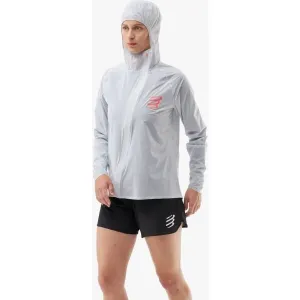 Compressport HURRICANE WATERPROOF 10/10 JACKET W Dámska bežecká nepremokavá bunda, sivá, veľkosť