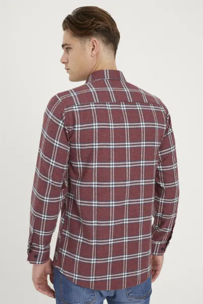 G699 DEWBERRY MEN'S SHIRT-BURGUNDY