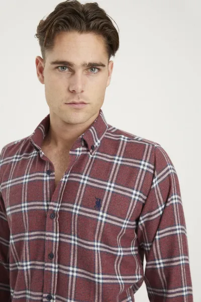 G699 DEWBERRY MEN'S SHIRT-BURGUNDY