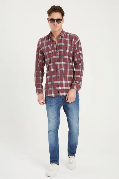 G699 DEWBERRY MEN'S SHIRT-BURGUNDY
