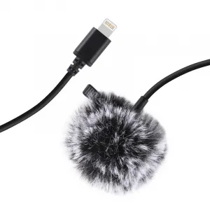 PULUZ PU426 Lavalier mikrofón s klipom Lightning 1.5m, čierny (PU426)