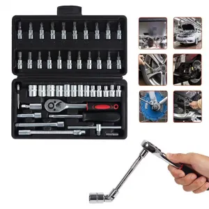 MG Socket Wrenches sada nástrčných kľúčov 46ks, čierna