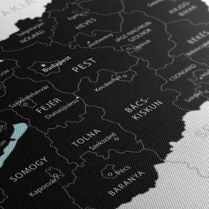 Obraz štýlová čierna mapa Maďarska