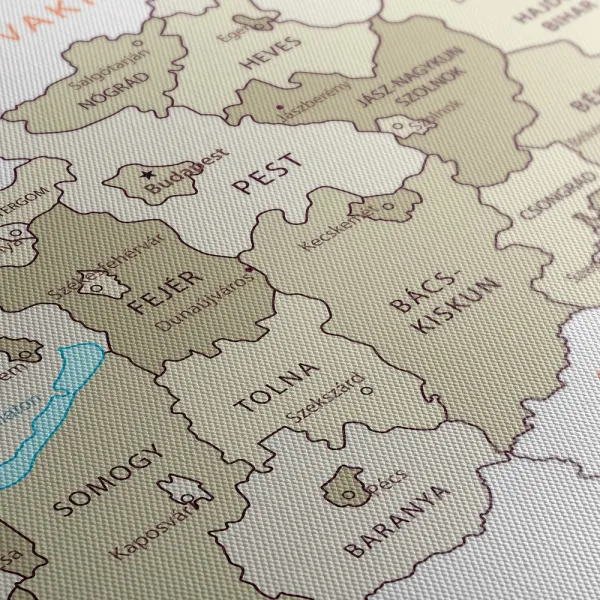 Obraz decentná béžová mapa Maďarska