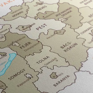 Obraz decentná béžová mapa Maďarska