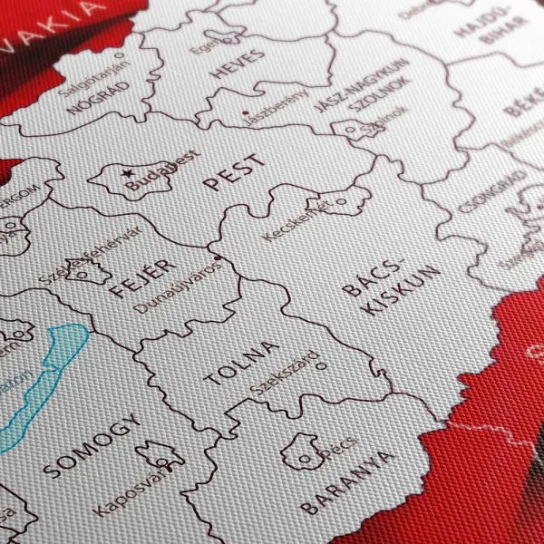Obraz mapa Maďarska s typickým pozadím