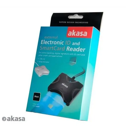 AKASA Externá Čítačka Smart Kariet/ID Kariet AK-CR-03BK, Čierna