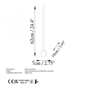Nástenné svietidlo Sword - 13480, čierna