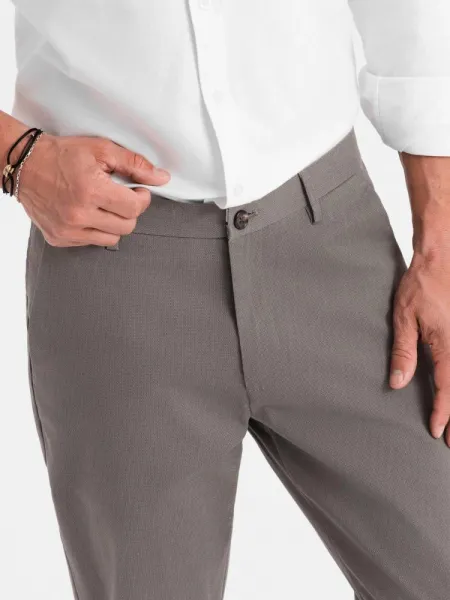 Elegantné pánske chinos nohavice šedé