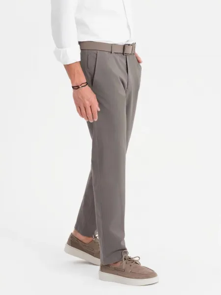 Elegantné pánske chinos nohavice šedé