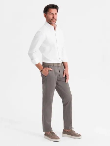 Elegantné pánske chinos nohavice šedé