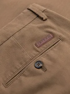 Elegantné pánske chinos nohavice tmavobéžové