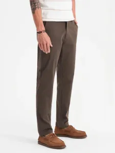 Elegantné pánske chinos nohavice hnedé
