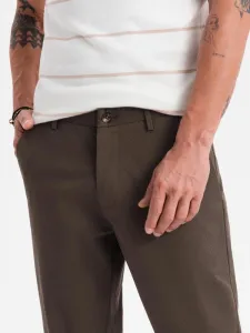 Elegantné pánske chinos nohavice hnedé