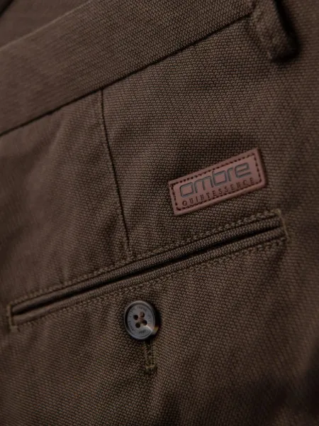 Elegantné pánske chinos nohavice hnedé