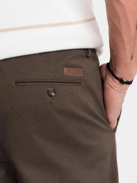Elegantné pánske chinos nohavice hnedé
