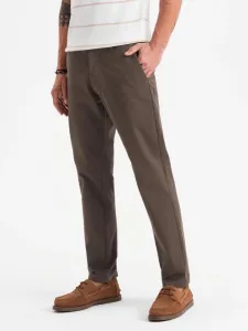 Elegantné pánske chinos nohavice hnedé