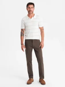 Elegantné pánske chinos nohavice hnedé