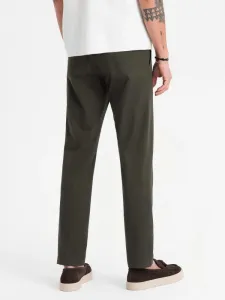 Elegantné pánske chinos nohavice tmavozelené