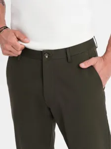 Elegantné pánske chinos nohavice tmavozelené
