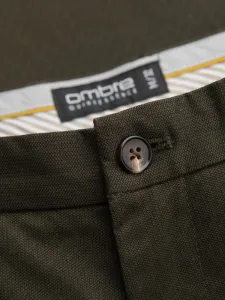 Elegantné pánske chinos nohavice tmavozelené