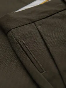 Elegantné pánske chinos nohavice tmavozelené
