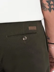 Elegantné pánske chinos nohavice tmavozelené