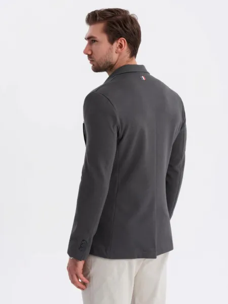 Trendy sako pre pánov slim fit grafitové