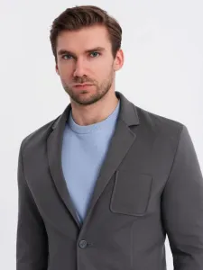 Trendy sako pre pánov slim fit grafitové
