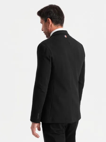 Trendy sako pre pánov slim fit čierne
