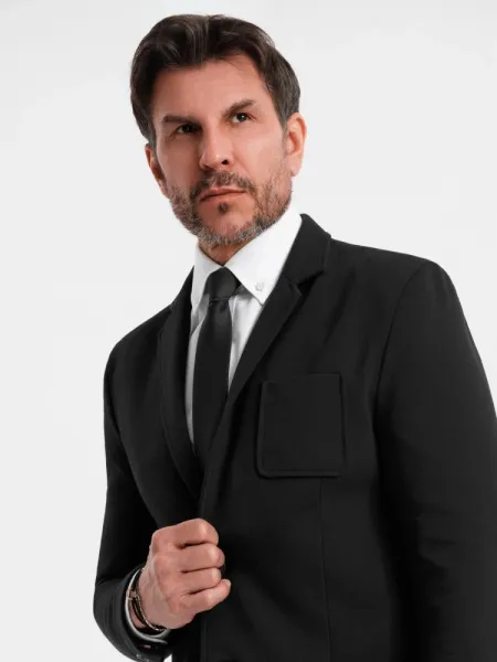 Trendy sako pre pánov slim fit čierne