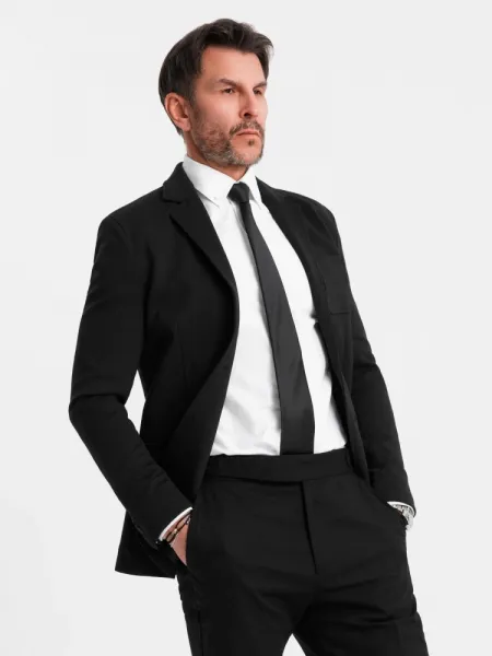 Trendy sako pre pánov slim fit čierne