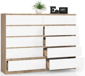 Ak furniture Komoda Rollo K 160 cm dub sonoma/biela