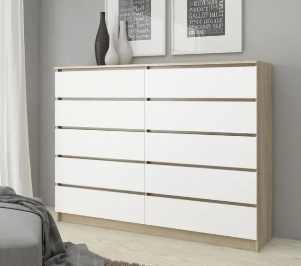 Ak furniture Komoda Rollo K 160 cm dub sonoma/biela