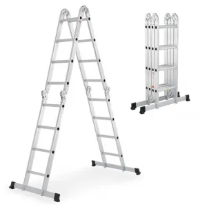 Hliníkový skladací rebrík 3,6 m, 4 dielny, 6 priečok, 150 kg