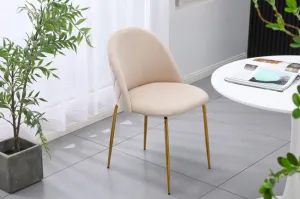 Jedálenská stolička FARGO zamatová, zlatá / béžová