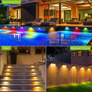 LED solárna lampa - RGB + Teplá biela