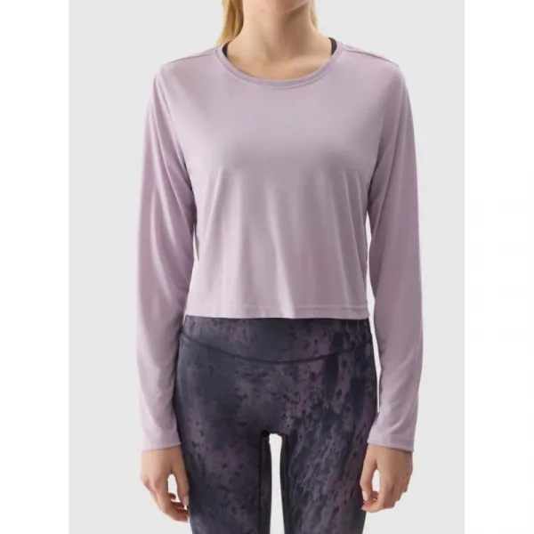 Dámske tréningové tričko s dlhým rukávom 4F LONGSLEEVE-WSS24TLONF250-52S-LIGHT VIOLET