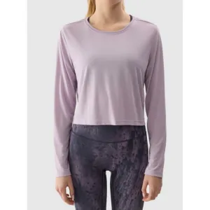 Dámske tréningové tričko s dlhým rukávom 4F LONGSLEEVE-WSS24TLONF250-52S-LIGHT VIOLET