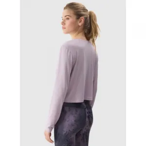Dámske tréningové tričko s dlhým rukávom 4F LONGSLEEVE-WSS24TLONF250-52S-LIGHT VIOLET