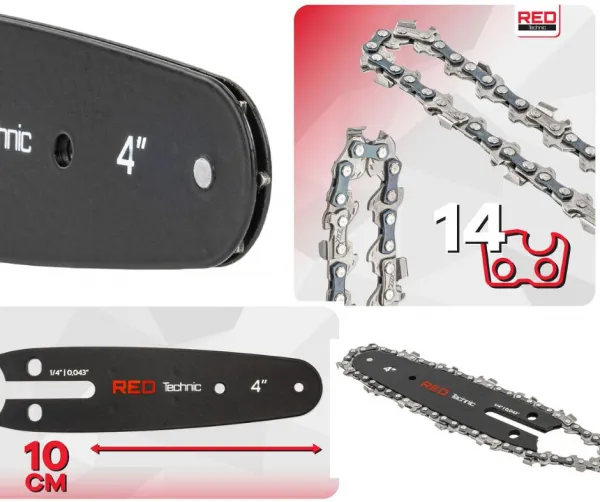 Vodiaca lišta RED Technic s 2 reťazami pre akumulátorové reťazové píly 10 cm
