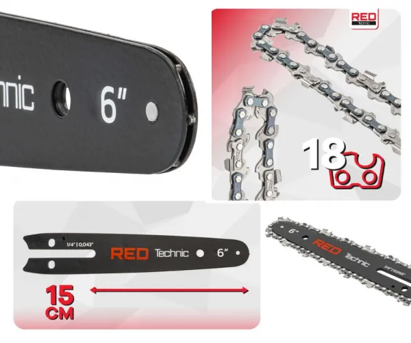Vodiaca lišta RED Technic s 2 reťazami pre akumulátorové reťazové píly 10 cm